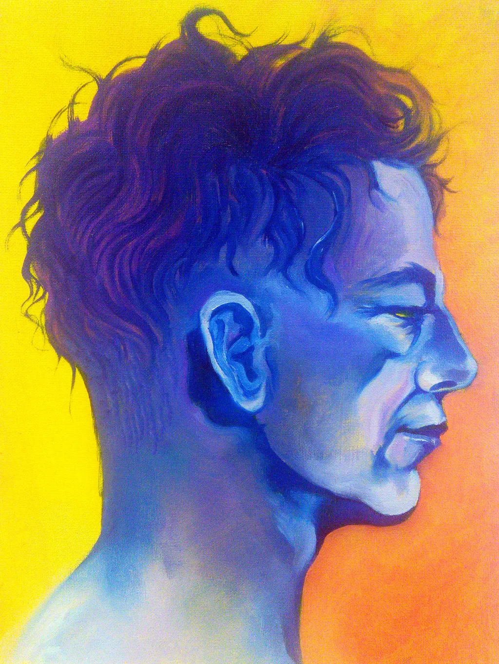 Philip, in profile, in blue on yellow